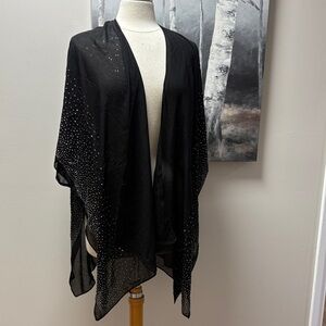 NWT Elegant Black kimono with Rhinestone Accents